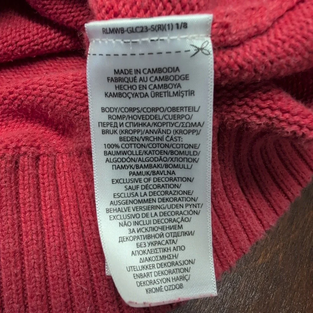 Polo Ralph Lauren 1/4 Zip Sweater Men's 2XL‎ Red Cotton